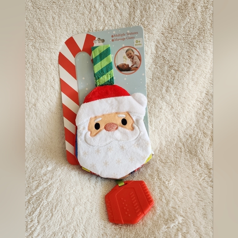 NWT Sunny Days Christmas Tree Baby Teether & Crinkle Book Textures Baby Toddler